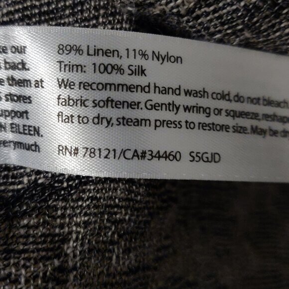 Eileen Fisher Linen Gauze Jacquard Topper Jacket SIZE SMALL PETITE - Picture 5 of 7